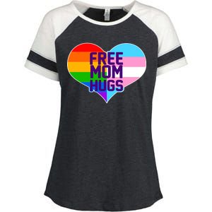 Free Mom Hugs LGBT Support Enza Ladies Jersey Colorblock Tee