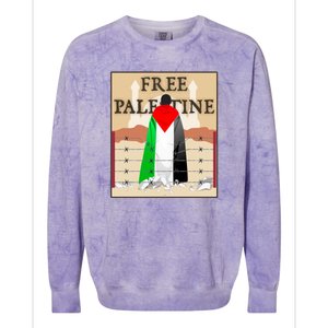 Free Palestine Colorblast Crewneck Sweatshirt