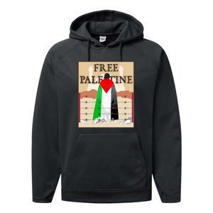 Free Palestine Performance Fleece Hoodie