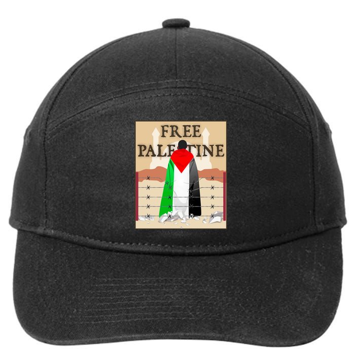 Free Palestine 7-Panel Snapback Hat