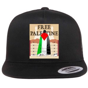 Free Palestine Flat Bill Trucker Hat