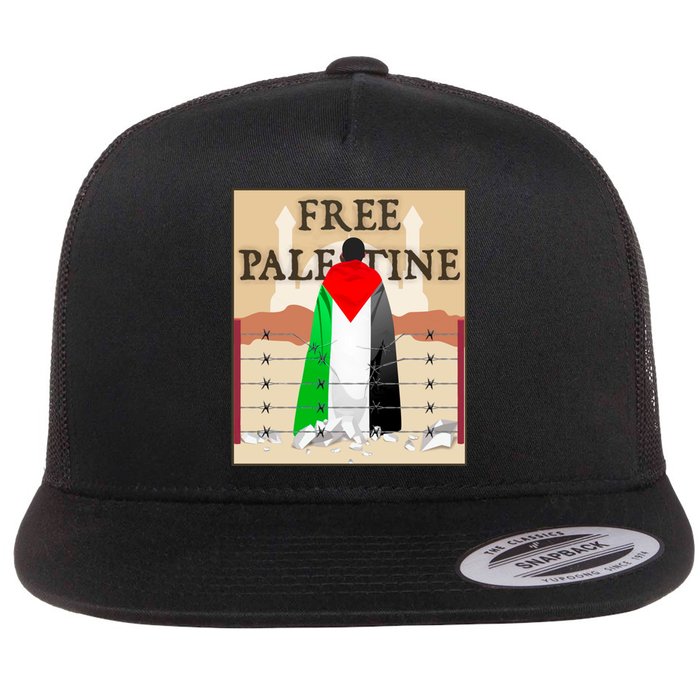 Free Palestine Flat Bill Trucker Hat