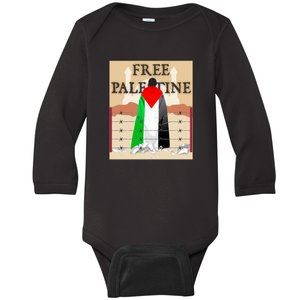 Free Palestine Baby Long Sleeve Bodysuit