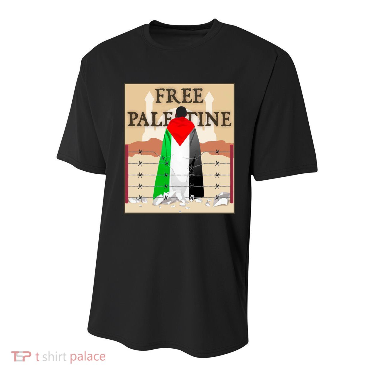 Free Palestine Youth Performance Sprint T-Shirt