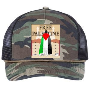 Free Palestine Retro Rope Trucker Hat Cap