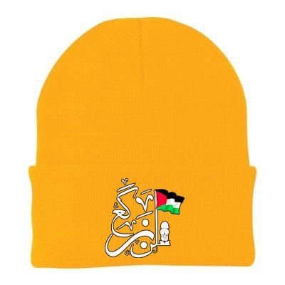 Free Palestine Arabic Calligraphy Palestinian Flag Knit Cap Winter Beanie