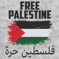 Free Palestine Arabic Distressed Painted Flag T-Shirt