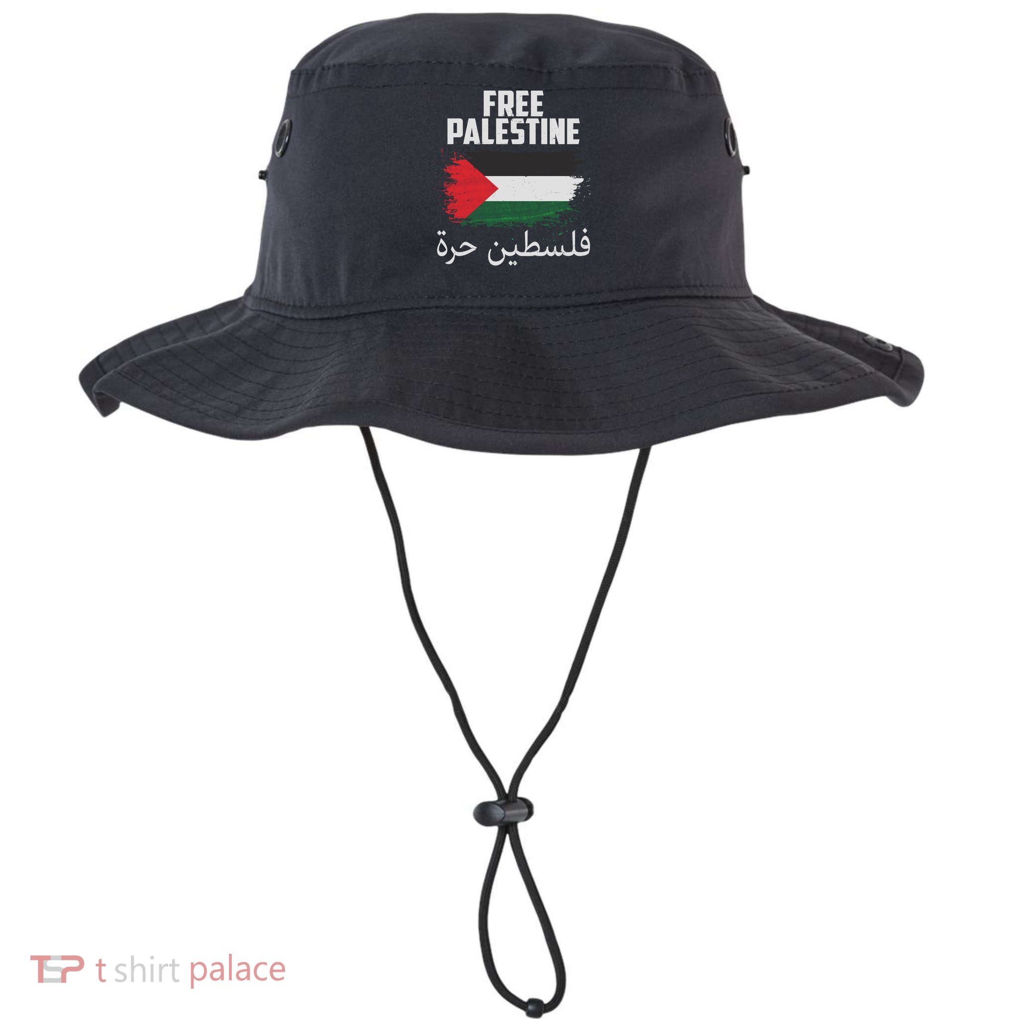 Free Palestine Arabic Distressed Painted Flag Bucket Hat