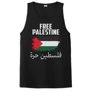 Free Palestine Arabic Distressed Painted Flag PosiCharge Competitor Tank