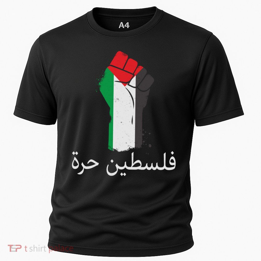 Free Palestine Arabic Protest Fist Flag Colors Performance Shirt