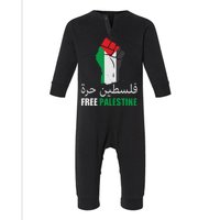 Free Palestine Arabic Support Palestine Gaza Jerusalem Infant Fleece One Piece