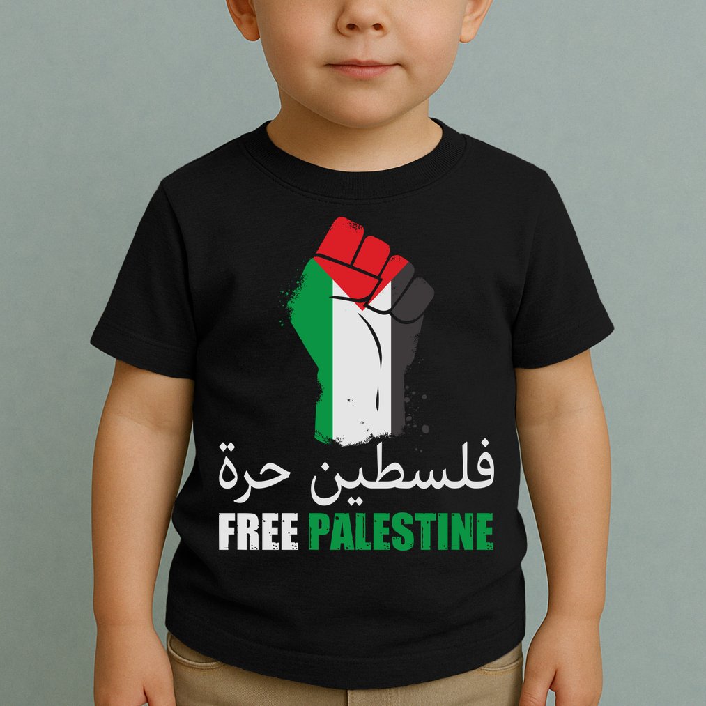 Free Palestine Arabic Support Palestine Gaza Jerusalem Toddler T-Shirt