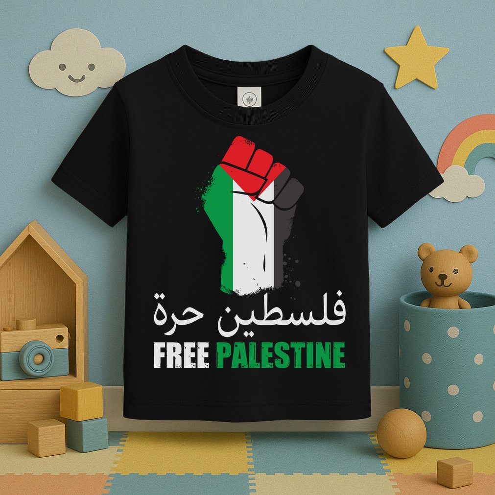 Free Palestine Arabic Support Palestine Gaza Jerusalem Toddler T-Shirt
