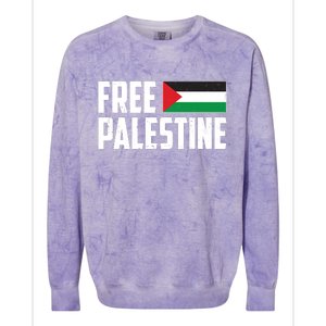 Free Palestine Flag Colorblast Crewneck Sweatshirt