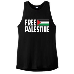 Free Palestine Flag Ladies PosiCharge Tri-Blend Wicking Tank