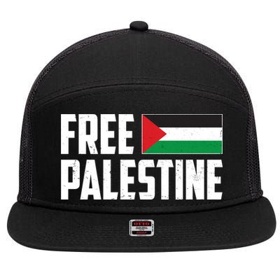 Free Palestine Flag 7 Panel Mesh Trucker Snapback Hat