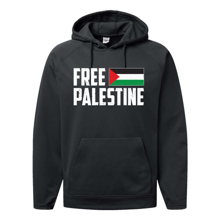 Free Palestine Flag Performance Fleece Hoodie