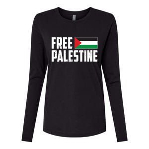 Free Palestine Flag Womens Cotton Relaxed Long Sleeve T-Shirt