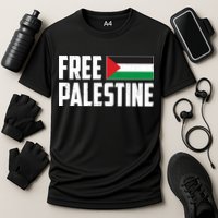 Free Palestine Flag Cooling Performance Crew T-Shirt