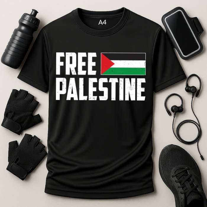 Free Palestine Flag Cooling Performance Crew T-Shirt