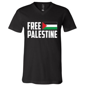 Free Palestine Flag V-Neck T-Shirt