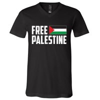 Free Palestine Flag V-Neck T-Shirt