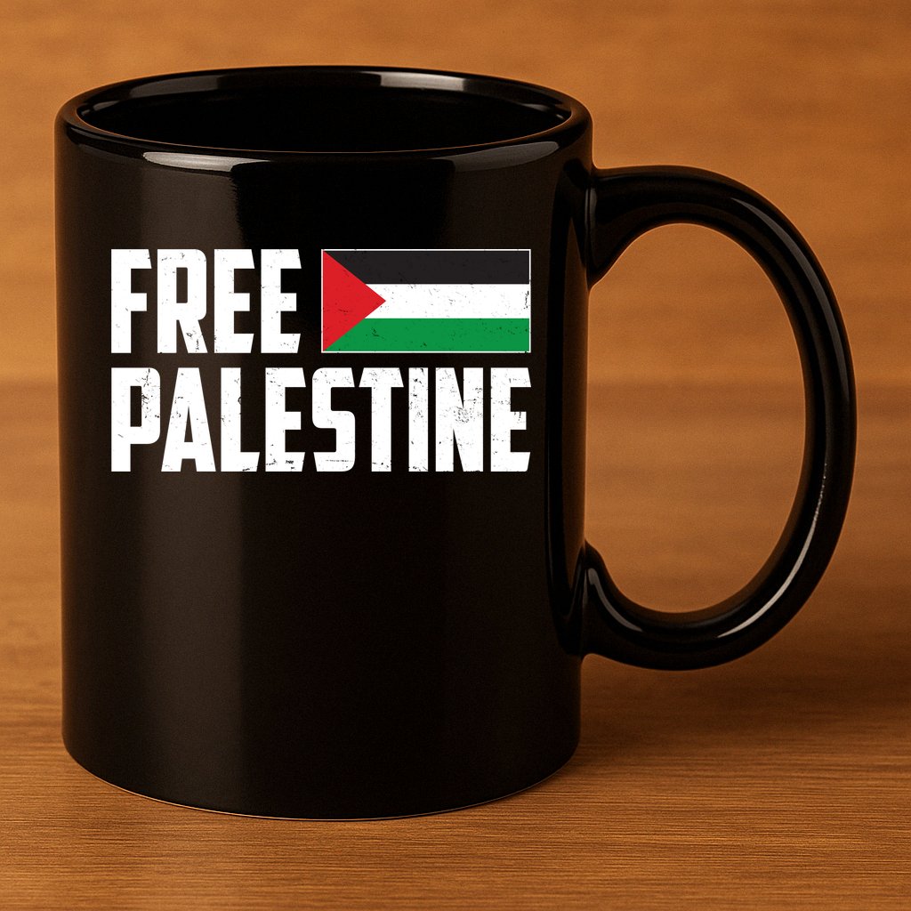Free Palestine Flag 11oz C Handle Ceramic Mug