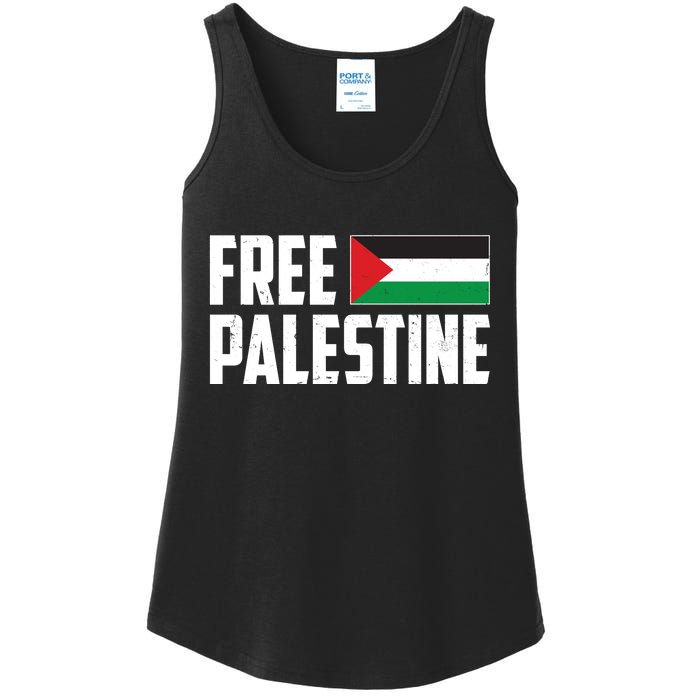 Free Palestine Flag Ladies Essential Tank