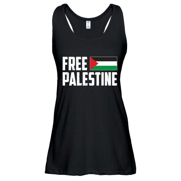 Free Palestine Flag Ladies Essential Flowy Tank