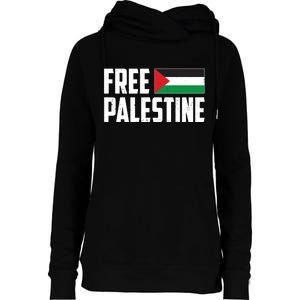 Free Palestine Flag Womens Funnel Neck Pullover Hood