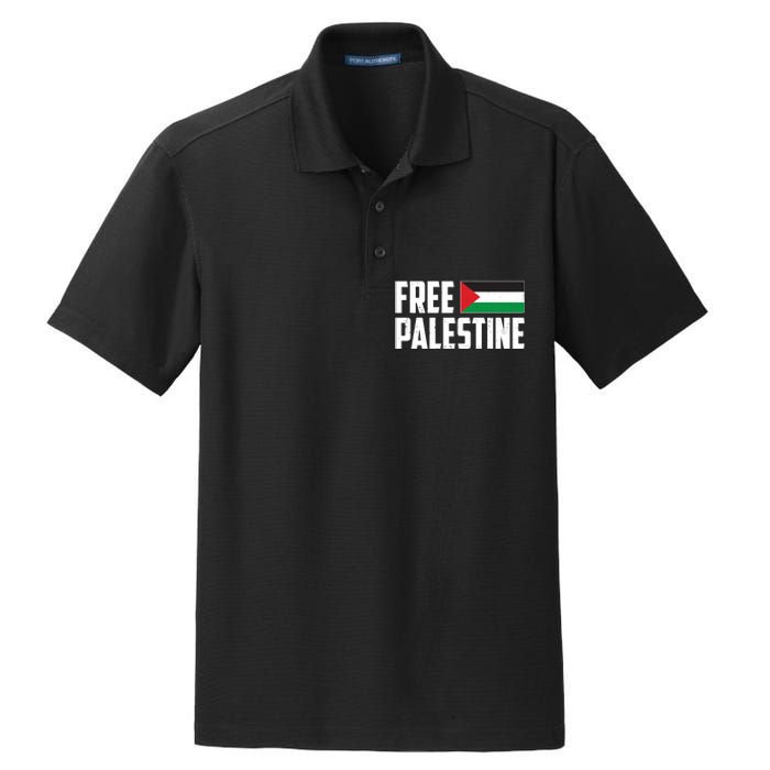 Free Palestine Flag Dry Zone Grid Polo