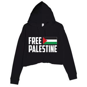 Free Palestine Flag Crop Fleece Hoodie