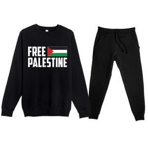 Free Palestine Flag Premium Crewneck Sweatsuit Set