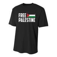 Free Palestine Flag Youth Performance Sprint T-Shirt