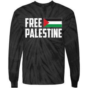 Free Palestine Flag Tie-Dye Long Sleeve Shirt