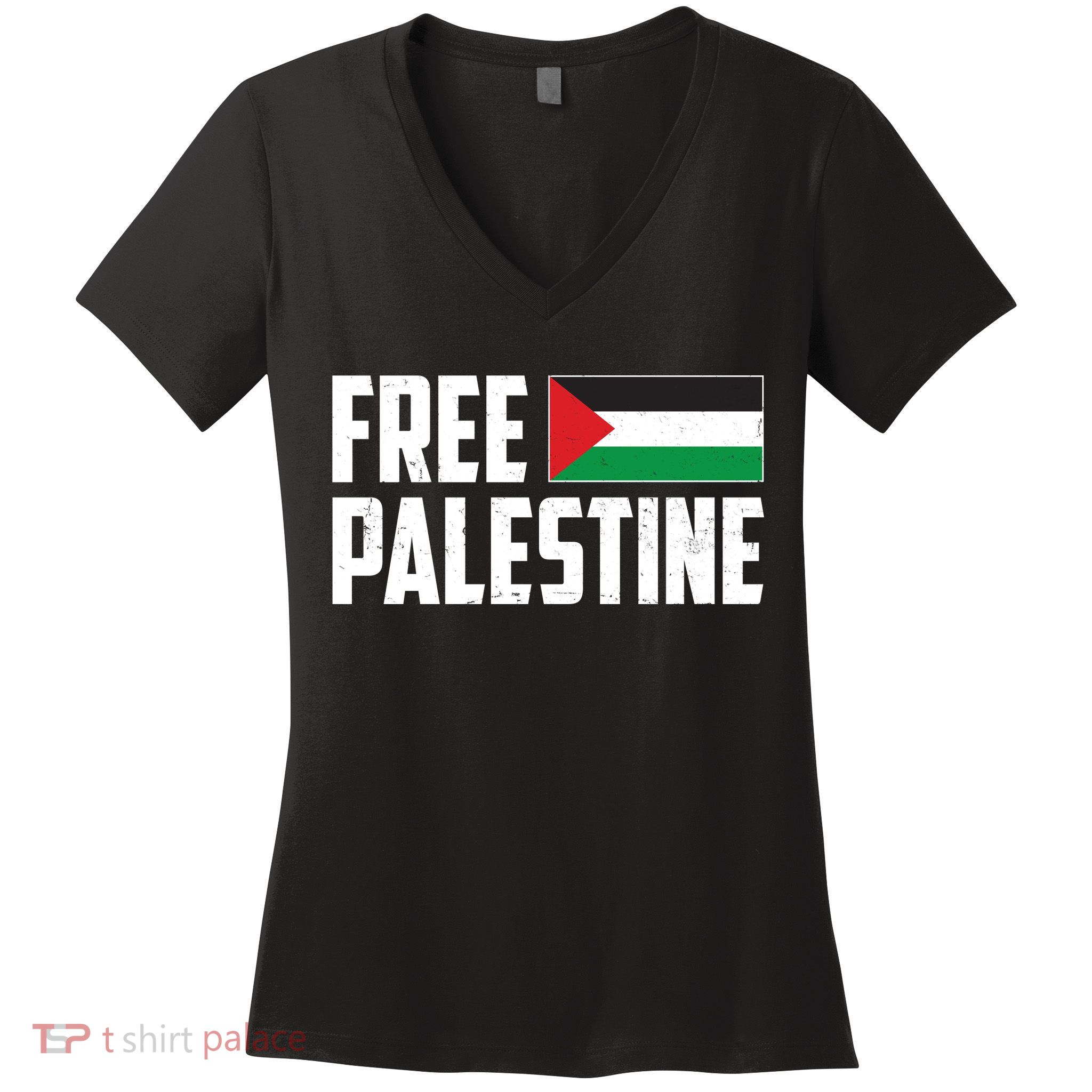 Free Palestine Flag Women's V-Neck T-Shirt