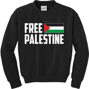 Free Palestine Flag Kids Sweatshirt