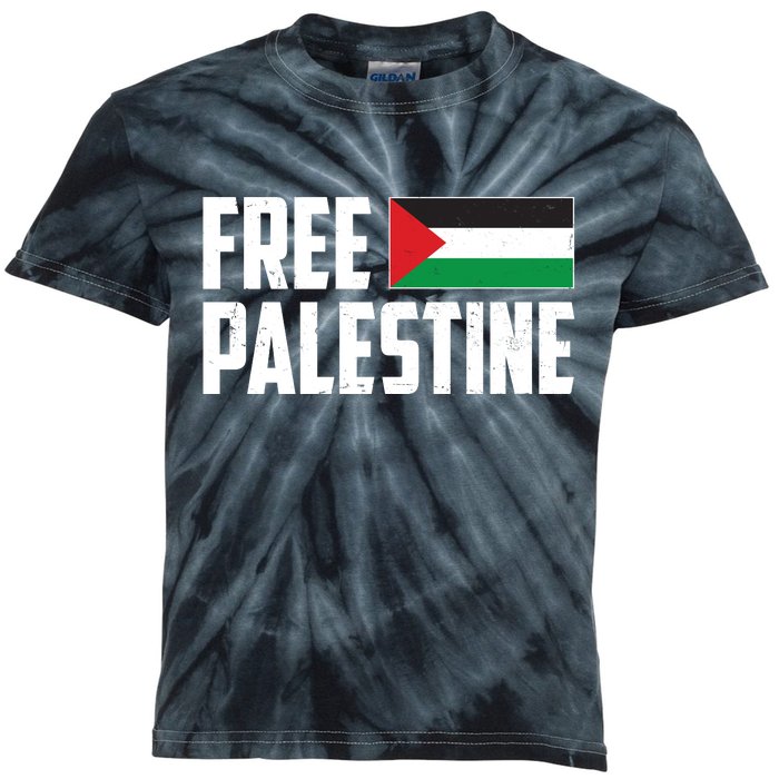 Free Palestine Flag Kids Tie-Dye T-Shirt