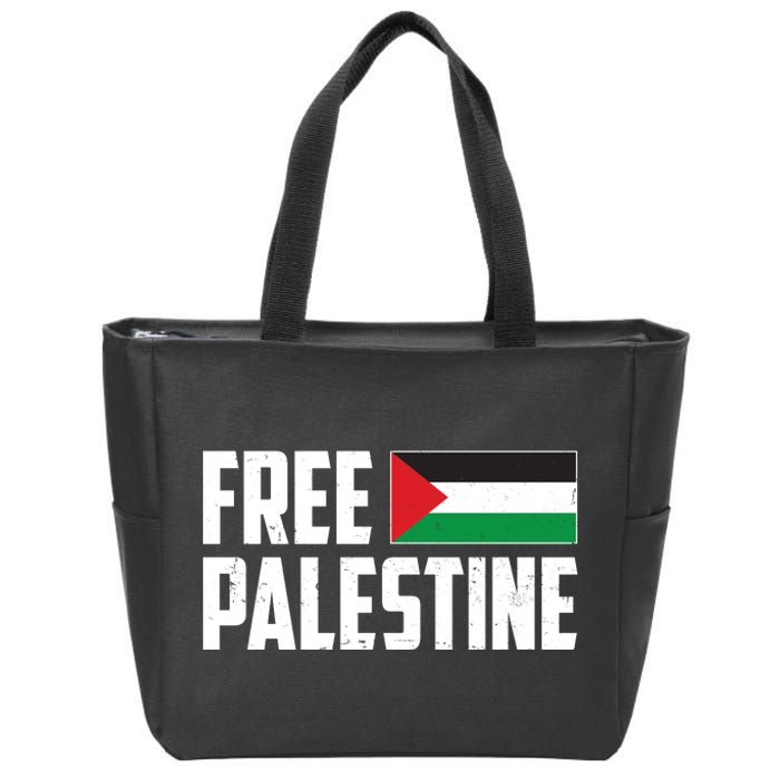 Free Palestine Flag Zip Tote Bag