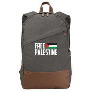 Free Palestine Flag Cotton Canvas Backpack