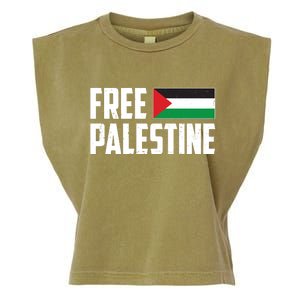 Free Palestine Flag Garment-Dyed Women's Muscle Tee