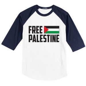 Free Palestine Flag Baseball Sleeve Shirt