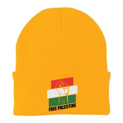 Free Palestine Flag Colors Blocks Protest Fist  Knit Cap Winter Beanie