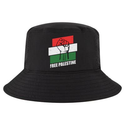 Free Palestine Flag Colors Blocks Protest Fist  Cool Comfort Performance Bucket Hat