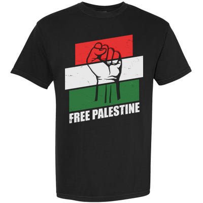 Free Palestine Flag Colors Blocks Protest Fist  Garment-Dyed Heavyweight T-Shirt