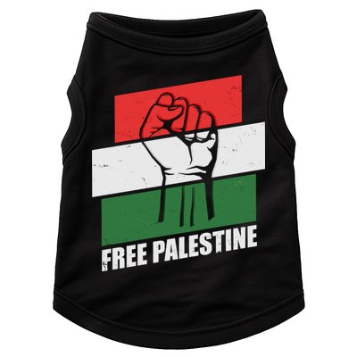 Free Palestine Flag Colors Blocks Protest Fist  Doggie Tank