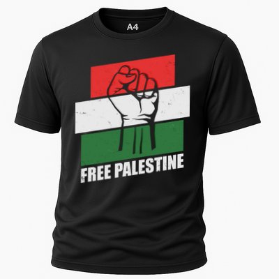 Free Palestine Flag Colors Blocks Protest Fist  Performance Shirt