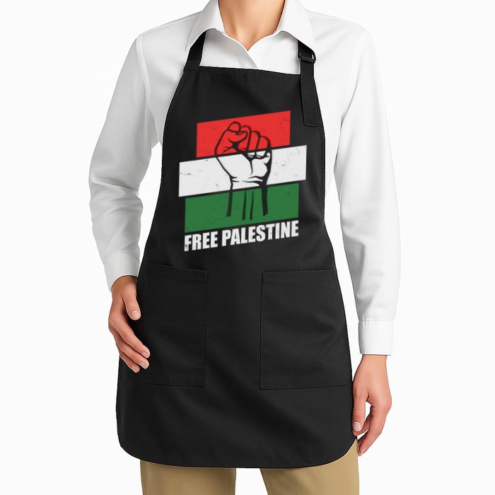 Free Palestine Flag Colors Blocks Protest Fist  Apron