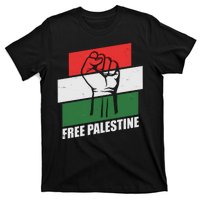 Free Palestine Flag Colors Blocks Protest Fist  T-Shirt