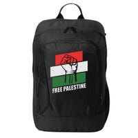 Free Palestine Flag Colors Blocks Protest Fist  City Backpack